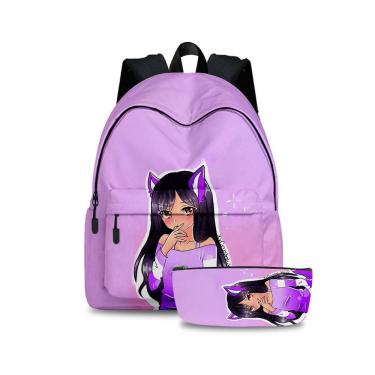 Imagem de Mochila Aphmaus Cartoon Mochila escolar infantil com bolsa de lápis