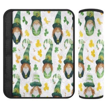 Imagem de Burbuja Capa para cinto de segurança de carro St. Patrick Gnomo, macio, confortável, protetor de cinto de segurança de carro para alça de ombro de assento de carro, 1 par médio