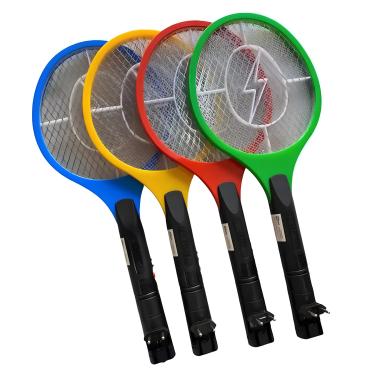 Imagem de Raquete Elétrica Mata Mosquito Recarregável Bivolt 110/220v eficaz contra pernilongo mosquito da dengue e insetos em geral com Botão de Segurança e Led Indicador (cor sortida)