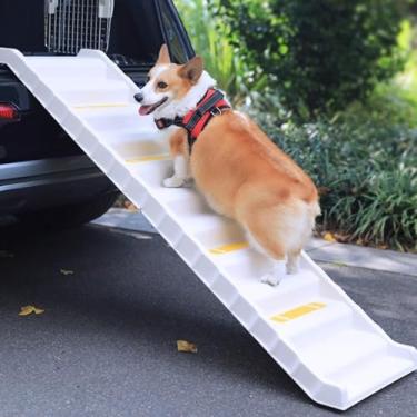Imagem de Rampa Portátil Para Cães Em Carros, Degrau Antiderrapante Para Animais De Estimação Com Superfície De Alta Tração, Rampa Leve E Fácil De Guardar Para Cães Grandes E Idosos(Black)