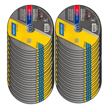 Imagem de Kit Com 60 Discos De Corte Aço Inox Standard 4.1/2'' -norton