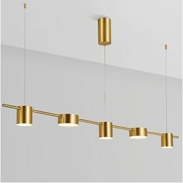 Imagem de Pendente Cobos Dourado Preto 125cm 35w 3000k Bivolt 5 Luzes