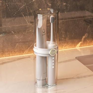 Imagem de Estojo de escova de dentes de viagem, recipiente portátil 2 em 1 e pasta de dente, organizador de ferramentas de limpeza oral para acampamento/casa