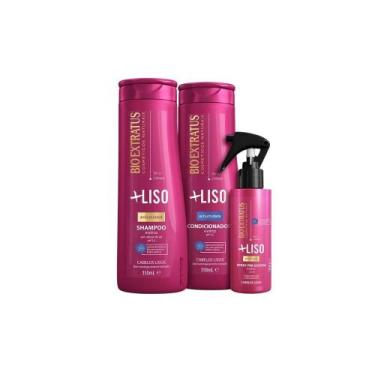 Imagem de Kit bio extratus mais liso shampoo, condicionador, finalizad