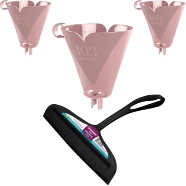 Imagem de Kit 2 Rodo de pia Preto e 3 Suporte de Café 103 Rosa