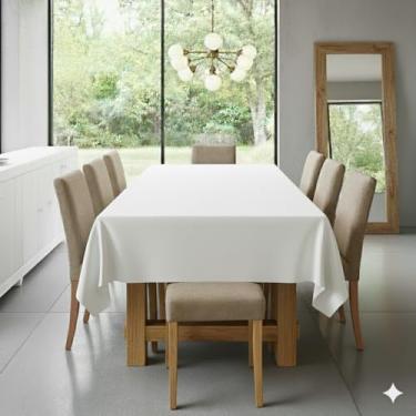 Imagem de Toalha de Mesa 6 Lugares Basic 2,00x1,40m Liso Tecido Oxford (Branco)
