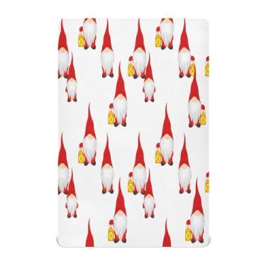Imagem de Qilmy Lençóis de berço vermelhos de Natal de microfibra elástica e respirável para meninos e meninas, lençol de baixo com elástico para meninos e meninas, 99 cm x 68 cm, capa de colchão infantil
