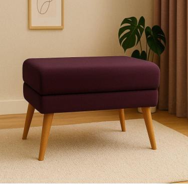 Imagem de Puff Decorativo Itália Material Veludo- Star Confort Roxo Veludo