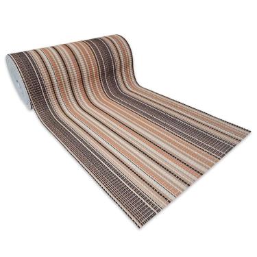 Imagem de Tapete Passadeira Emborrachada Pvc Antiderrapante 0,65x5,00m Listrado Preto Marrom