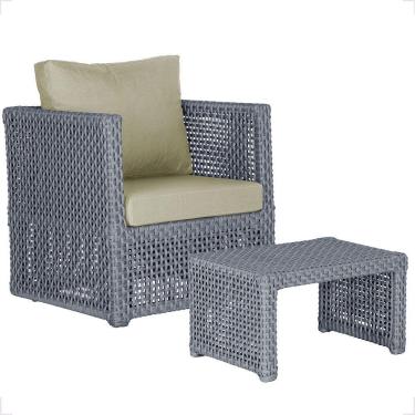 Imagem de Mesa E 1 Poltrona Madri Corda Náutica Estofado 7 Trama Prata