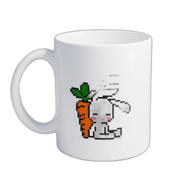 Imagem de Caneca Xícara de Café Porcelana 300ml Coelho Dormindo Pixels