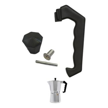 Imagem de Alça e Puxador Pomel, kit de Reposição para Cafeteira Italiana de Alumínio, 9 e 12 Xícaras