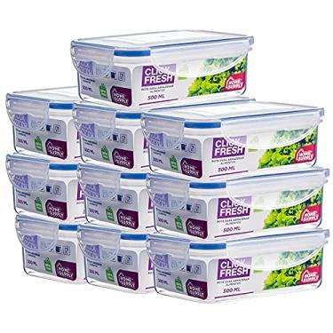 Imagem de Conjunto Com 10 Potes Herméticos 500ml Click Fresh