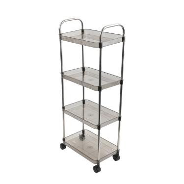 Imagem de Carrinho Multiuso Conthey 4 Prateleiras Acrílico Rodínhas