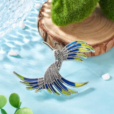 Imagem de 1 broche de animal de pássaro para mulheres, broche de strass, fênix, andorinha, pega, pássaro, beija-flor, esmaltado, lapela para mochila, acessório de decoração de roupas, 65x50mm, Metal, Sem Pedra