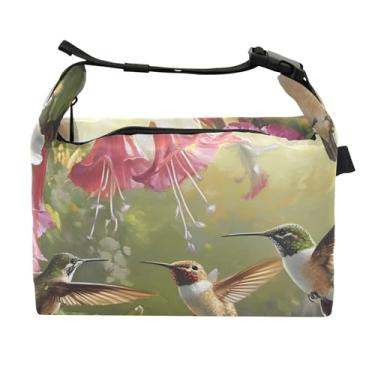 Imagem de TSENQUE Lancheira personalizada de jardim com flores cor-de-rosa para mulheres adultas, lancheira isolada, portátil, personalizada, lancheira para o trabalho