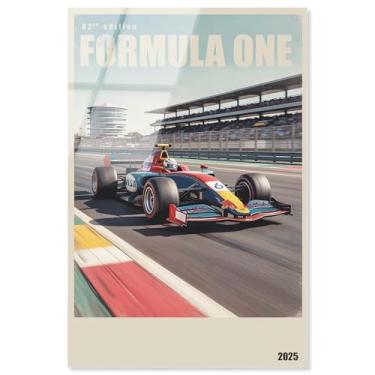 Imagem de Pôster de corrida impressão acrílica Fórmula 1 pôsteres por Notoriart, pronto para pendurar, 40 x 61 cm