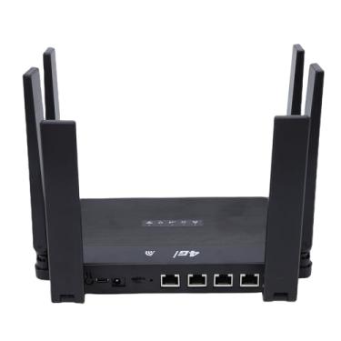 Imagem de Zyyini Roteador Wifi 6 4g Lte Cpe, Ponto de Acesso Sem Fio Portátil de 300mbps Com Slot para Cartão Sim 6 Antenas Portas Lan Wan, Alcance de 300m para Viagens Em Casa (Plugue UE)