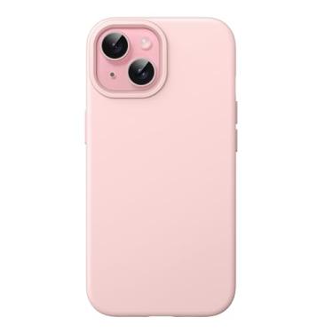 Imagem de JETech Capa de Silicone para iPhone 15 6,1 Polegadas, Case Protetora para Corpo Inteiro com Toque Suave e Sedoso, Capinha à Prova de Choque com Forro de Microfibra (Rosa)