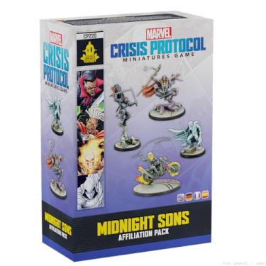Imagem de Atomic Mass Games Marvel: Crisis Protocol Midnight Sons Affiliation Pack - Blade, Moon Knight, Ghost Rider & Doctor Voodoo, jogo de super-herói de mesa, para maiores de 14 anos, 2 jogadores, 90