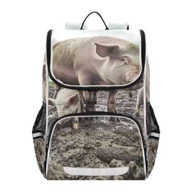 Imagem de Girls Backpack for Kids Student Back to School Bag Personalized Piglets Family Mud Print Book Bag Elementary Boys Backpacks Animal Capacity 18L