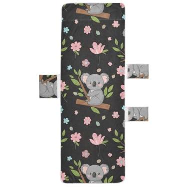 Imagem de Coalas de desenho fofo com flores pastel, capa de cadeira, toalha de praia, piscina, espreguiçadeira, 216 x 76 cm