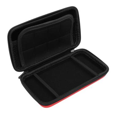 Imagem de Asixxsix Estojo de Transporte para Novo 2DS XL 2DS LL Novo 3DS 3DS, Bolsa Protetora de Viagem Rígida Com 8 Slots para Cartucho de Jogo, Exterior de PU Resistente à água e Compartimento (Vermelho)
