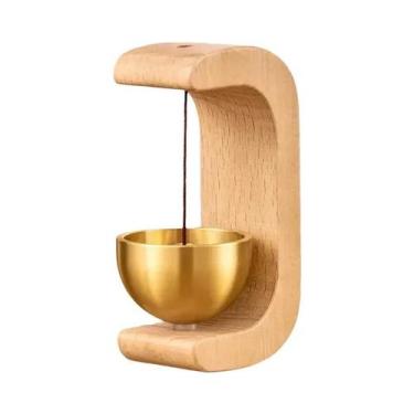 Imagem de Sinos De Vento De Madeira Sem Fio, Campainha Decorativa Para Entrada D