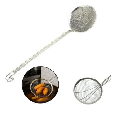 Imagem de Escumadeira Peneira Fritadeira Inox Redonda Fritura 22cm FRG0252 Frigo