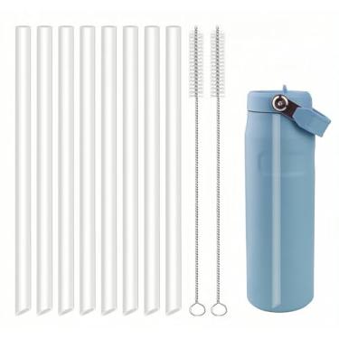 Imagem de Joshey Canudos de substituição para Stanley IceFlow 2.0 Flip Tumbler 680 g (apenas), pacote com 8 canudos sem BPA com 2 escovas de limpeza, peças de acessórios IceFlow 2.0