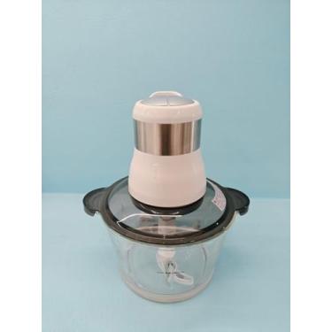 Imagem de Processador elétrico de alimentos, moedor de carne de 2 velocidades com 8 xícaras/tigela de vidro de 2 L e 2 conjuntos de lâminas