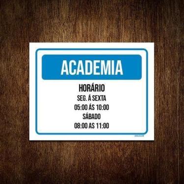 Imagem de Kit 5 Placa Sinalização - Academia Horário Segunda Sexta - Sinalizo