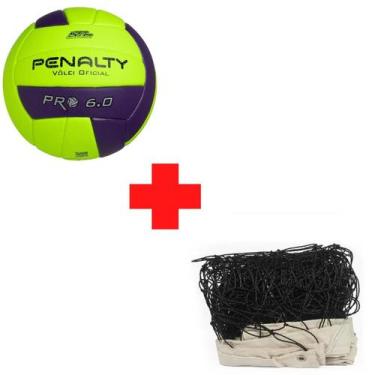 Imagem de Kit 01 Bola De Vôlei Penalty 6.0 Pro Oficial + 01 Rede Vôlei Master Re