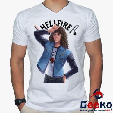 Imagem de Camiseta Hellfire Club Eddie Munson 100% Algodão Stranger Things Geeko