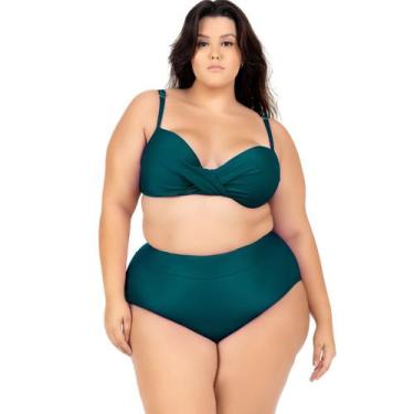 Imagem de Biquini Plus Size Feminino Com Bojo Cintura Alta Laço Verao - Hype Mod