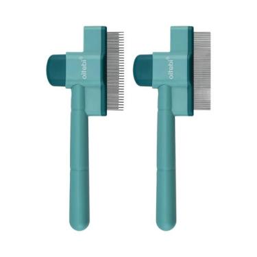 Imagem de Pente De Dentes Finos Para Cães E Gatos Com Botão De Liberação, Ferram