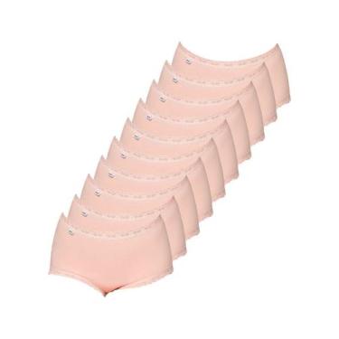 Imagem de Kit com 10 Calcinhas Alta Star Max Triumph 24649, Rosa, 52