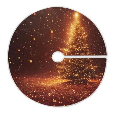 Imagem de Blueangle Saia de poliéster macio para árvore de Natal com estrelas brilhantes de 90 cm para decoração de árvore de Natal (470)