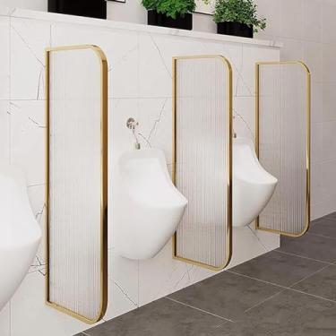 Imagem de pcagfaajmh Divisória de mictório elegante de 90 cm, tela de mictório de vidro temperado, divisor de proteção de vaso sanitário montado na parede, tela de privacidade de vaso sanitário de luxo para