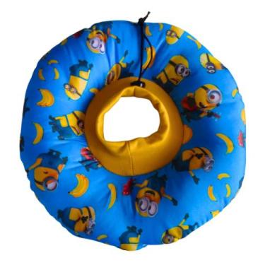 Imagem de Colar elizabetano almofadado confortável estampa minions para cães e g