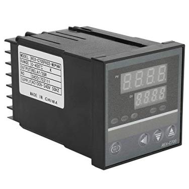 Imagem de aqxreight Controlador de Temperatura PID REX C700 - Display Digital Duplo Com Controle Inteligente para Regulação Precisa Em Aquecimento e Automação Industrial