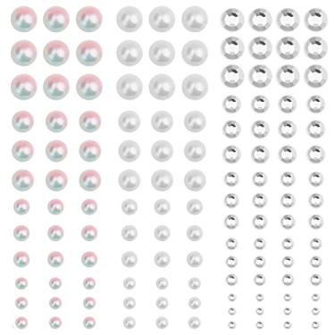 Imagem de 2270 peças de adesivos de pérolas, adesivos de unhas de strass, adesivos autoadesivos, joias brilhantes, pérolas de cabelo, pérolas coladas em pérolas, para artesanato, beleza, maquiagem, celular