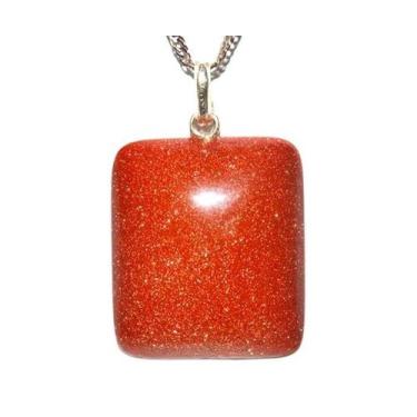 Imagem de Colar Pedra do Sol Retangular Pino Prata 950 - CristaisdeCurvelo