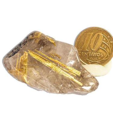 Imagem de Cristal Rutilo Pedra Natural Rolada 4 a 5 cm - Varejo
