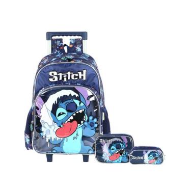 Imagem de Kit Lilo Stitch Mochila Rodas + Estojo Box e Triplo Menino - Luxcel, a