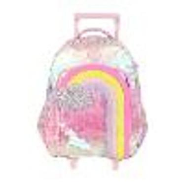 Imagem de Mochila De Carrinho Escolar Unicornio Arco Iris