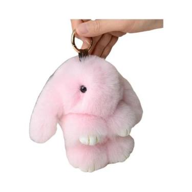 Imagem de Chaveiro De Pompon De Pelúcia De Coelho Fofo De 15cm Para Decoração De