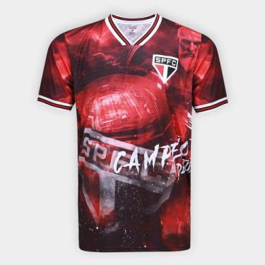 Imagem de Camisa São Paulo Quebrada Masculina - Surf Center, Branco, Preto, P