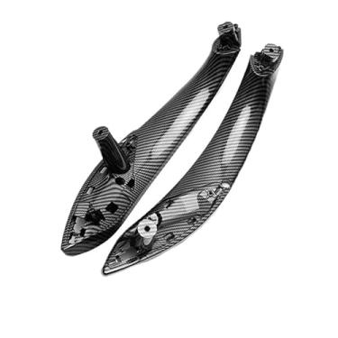 Imagem de Compatível Com Bmw F30 F80 F31 F32 F33 F34 F35 Frente De Fibra Carbono Esquerda/direita Maçaneta Da Porta Interna Do Carro Guarnição Puxar Painel 3/4 Série Alças(Rear 2Pc)