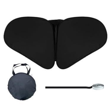 Imagem de Sombra de mesa de cubículo com proteção UV, sombra solar de mesa de 157 x 80 cm, cortina de cubículo, redução de brilho com bloqueador solar, pongee preto, escudo de privacidade de 157 x 80 cm